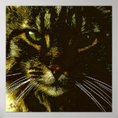 Hypnotizing Cat Digital Art Hypnosis ポスター (正面)