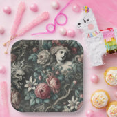 Hysteria Hides in the Blooms – Gothic Victorian ペーパープレート (パーティー)