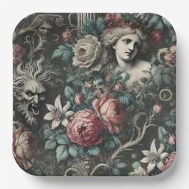 Hysteria Hides in the Blooms – Gothic Victorian ペーパープレート