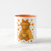 Hyturtle Fall Highland Cow with Maple Leaves Coffe マグカップ (中央)