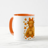 Hyturtle Fall Highland Cow with Maple Leaves Coffe マグカップ (正面左)
