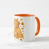 Hyturtle Fall Highland Cow with Maple Leaves Coffe マグカップ (正面右)