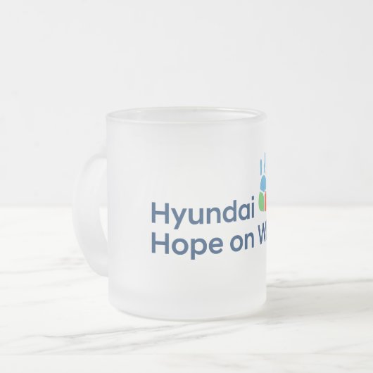 Hyundai Hope on Wheels Frosted Coffee Mug フロストグラスマグカップ (正面左)