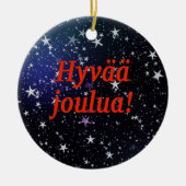 Hyvääのjoulua! フィンランドrfのメリークリスマス セラミックオーナメント (正面)