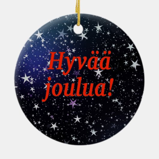 Hyvääのjoulua! フィンランドrfのメリークリスマス セラミックオーナメント (裏面)