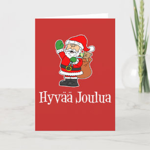 Hyvaa Jouluaのフィンランドのメリークリスマスサンタ シーズンカード