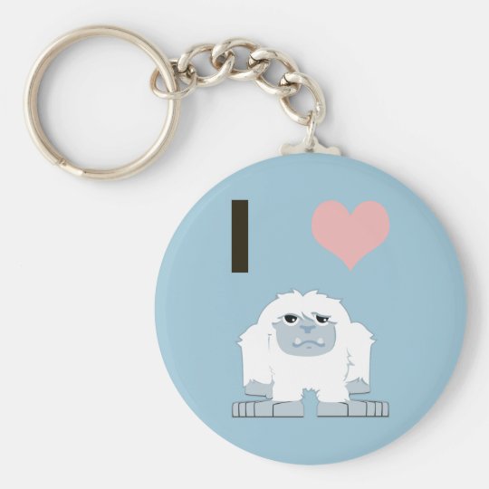 Iハートの雪男のかわいい漫画の雪モンスター キーホルダー Zazzle Co Jp