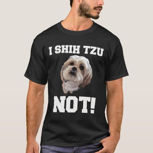 iおもしろいシーズー(犬)Tzuない犬おもしろいI Shihtzuない素晴らしG Tシャツ (正面)