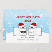 Iおもしろい転がトイレ紙カップル シーズンカード (正面/裏面)