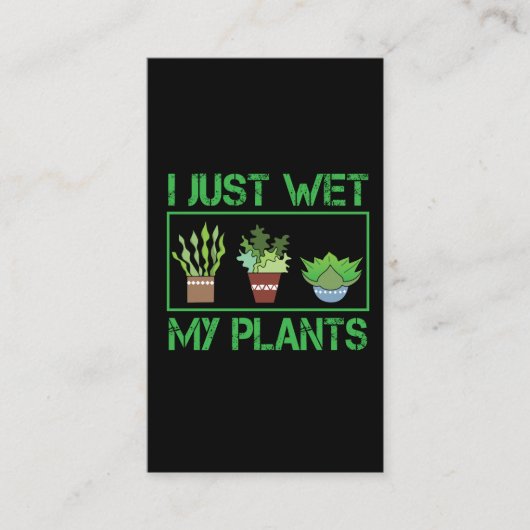 Iちょうどぬれた私の植物のおもしろいな園芸農家 名刺 (正面)