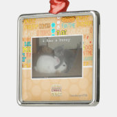 Iつにバニーがあります メタルオーナメント (左)