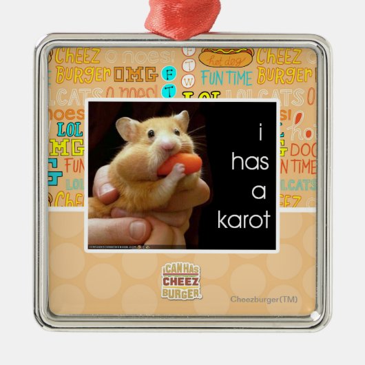 Iつにkarotがあります メタルオーナメント (正面)