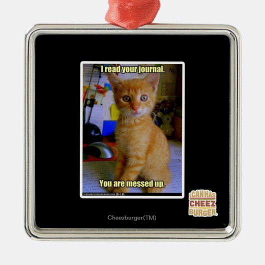 Iつはあなたのジャーナルを読みました メタルオーナメント (正面)