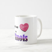 Iつはイリノイの私のハートを残しました-ギフトのコップのマグを愛して下さい コーヒーマグカップ (正面右)