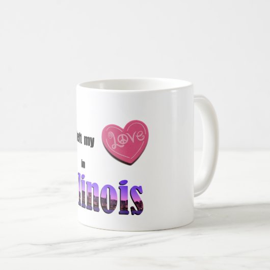 Iつはイリノイの私のハートを残しました-ギフトのコップのマグを愛して下さい コーヒーマグカップ (正面右)