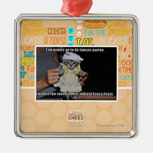 Iつはdaのfanceeのparteeに行きたいと思いません メタルオーナメント (正面)