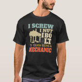 IねじIナットIボルト整備士修理車庫工具4 Tシャツ (正面)