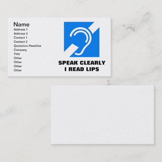 、Iの読書の唇の名刺はっきり話して下さい 名刺 (正面/裏面)