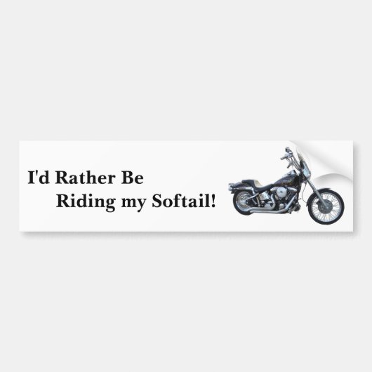Iはむしろ私のSoftailに乗っています バンパーステッカー (正面)