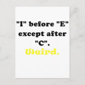 IはEより前に来る。ただしCの後は除く。おかしいね ポストカード (正面)