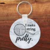 Iひもを作かわいらしる・工芸糸の大理石 キーホルダー (正面)