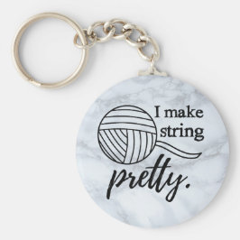 Iひもを作かわいらしる・工芸糸の大理石 キーホルダー