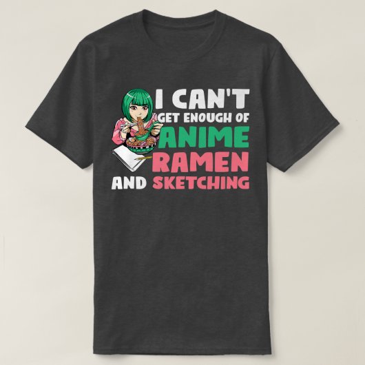 IアニメラーメンとスケッチAnime Merch198 Tシャツ (デザイン正面)