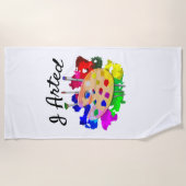 Iアーテッドアーティスおもしろいトパレットブラシビーチタオル ビーチタオル (正面)