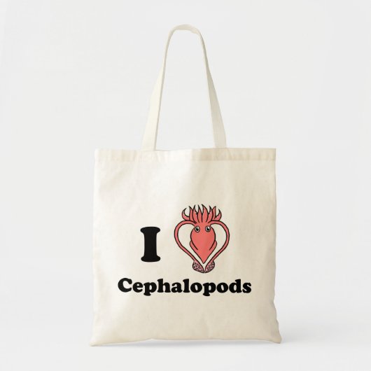 Iイカの頭足類 トートバッグ (正面)
