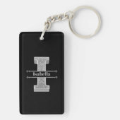 Iイニシャルパーソナライズされたシルバーモノグラムあなたの名前 キーホルダー (裏面)