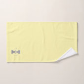 Iイニシャルパーソナライズされたシルバーモノグラムあなたの名前 バスタオルセット (ハンドタオル)