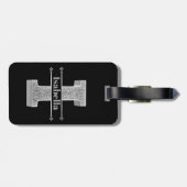 Iイニシャルパーソナライズされたシルバーモノグラムあなたの名前 ラゲッジタグ (裏面横)