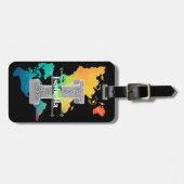 Iイニシャルパーソナライズされたシルバーモノグラムあなたの名前 ラゲッジタグ (正面横)