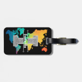 Iイニシャルパーソナライズされたシルバーモノグラムあなたの名前 ラゲッジタグ (裏面横)