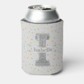 Iイニシャルパーソナライズされたシルバーモノグラムあなたの名前 缶クーラー (缶裏面)