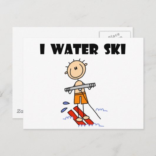 IウォータースキーTシャツとギフト ポストカード (正面/裏面)