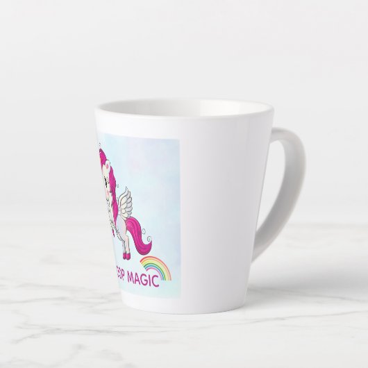 Iウンチ魔法おもしろいユニコーンことわざ カフェラテマグ (右アングル)