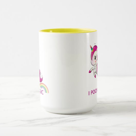 Iウンチ魔法おもしろいユニコーンことわざ マグカップ (中央)