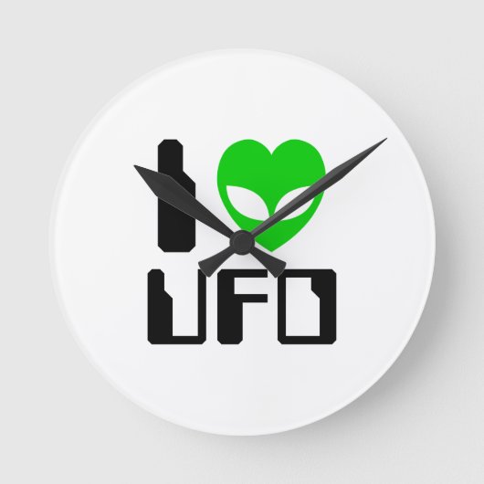 IエイリアンハートUFO ラウンド壁時計 (正面)