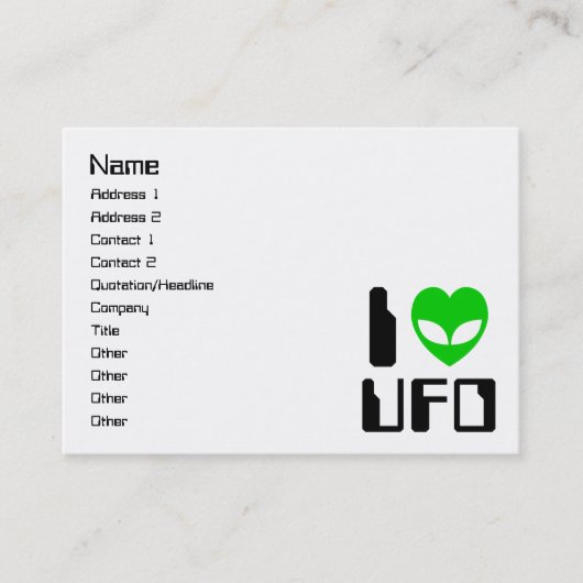 IエイリアンハートUFO 名刺 (正面)