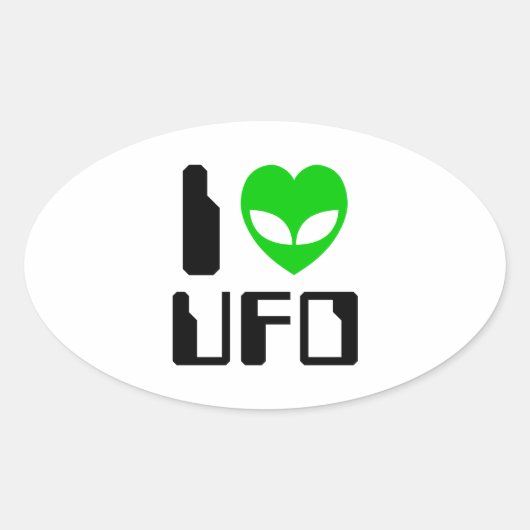 IエイリアンハートUFO 楕円形シール (正面)