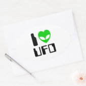 IエイリアンハートUFO 楕円形シール (封筒)