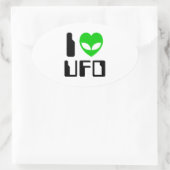 IエイリアンハートUFO 楕円形シール (バッグ)