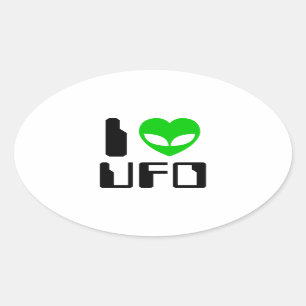IエイリアンハートUFO 楕円形シール