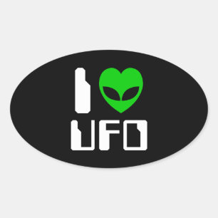 IエイリアンハートUFO 楕円形シール