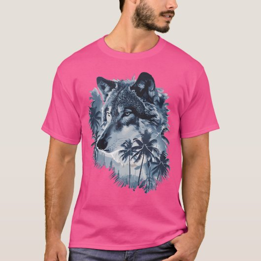 Iオオカミの手のひら入りエステティックオオカミ Tシャツ (正面)