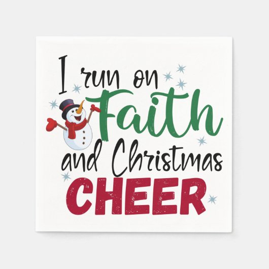 Iオン走信仰とクリスマス応援おもしろい休日 スタンダードカクテルナプキン (正面)