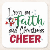 Iオン走信仰とクリスマス応援フェスティバル休日 スクエアペーパーコースター (正面)