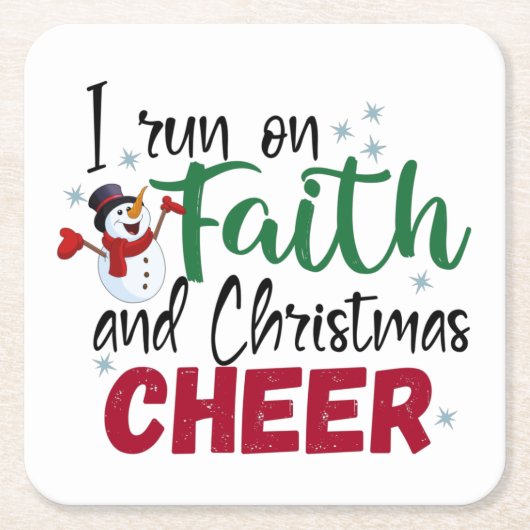 Iオン走信仰とクリスマス応援フェスティバル休日 スクエアペーパーコースター (正面)