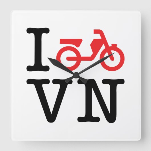 Iオートバイクベトナム スクエア壁時計 (正面)